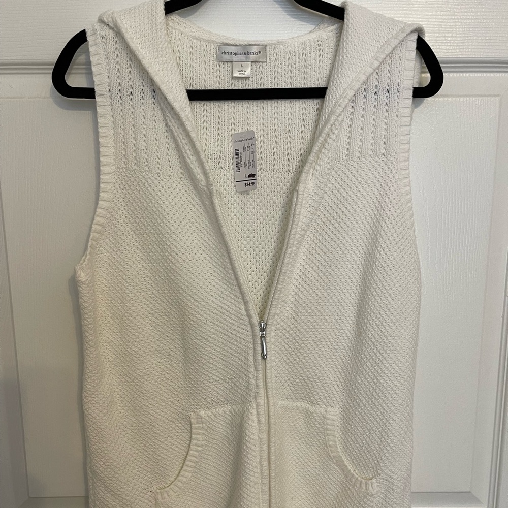White sweater vest